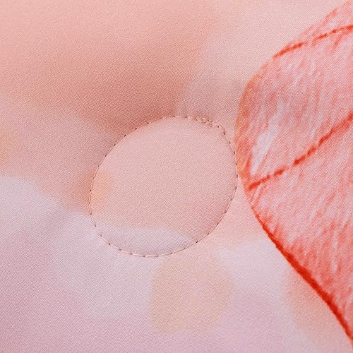 Miniatura 6 de Btargot Juego de edredón de 3 piezas con patrón de mariposas para niñas, juego de cama con estampado de tinta de colores para mujeres, naranja