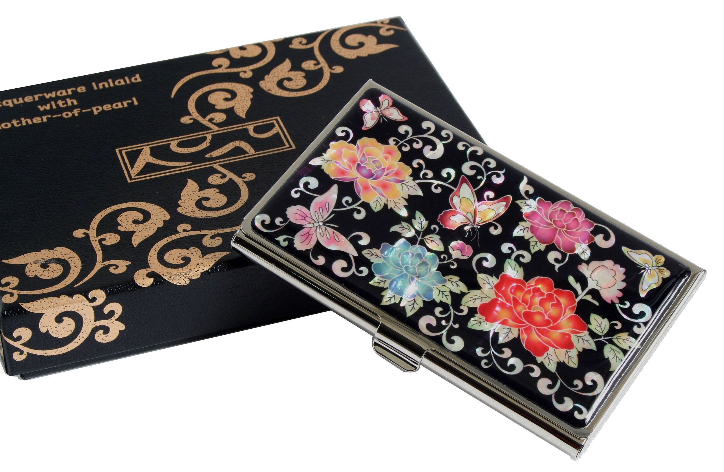 Amazon.co.jp: 螺鈿細工 赤・ピンク・オレンジ色の花柄(牡丹
