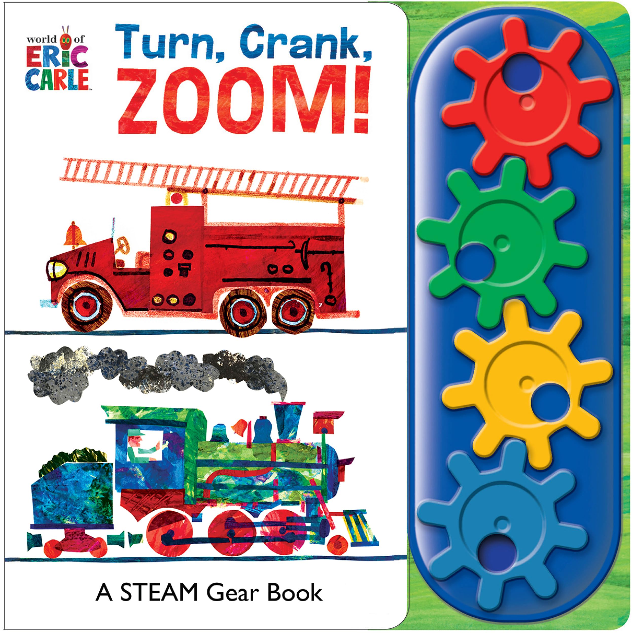 World of Eric Carle, Turn, Crank, Zoom! A STEM Gear Sound Book - PI Kids