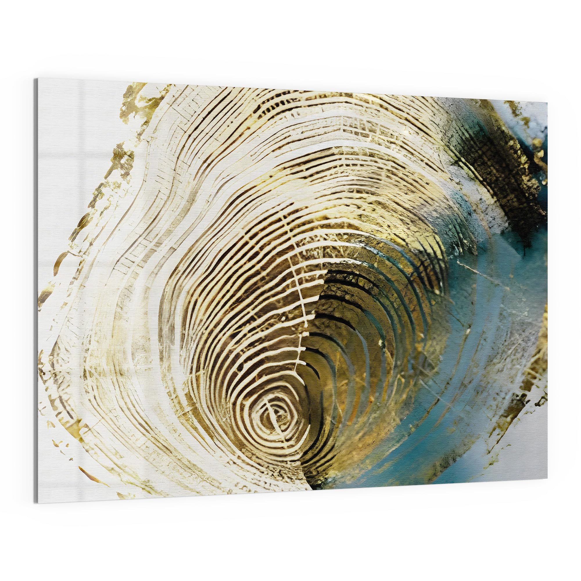 DEQORI Szklana tablica magnetyczna | wymiary 120 x 90 cm | motyw "złota głębokość" | tablica do notatek ze szkła | tablica magnetyczna z magnesami, długopisem i ściereczką do kuchni i biura | tablica