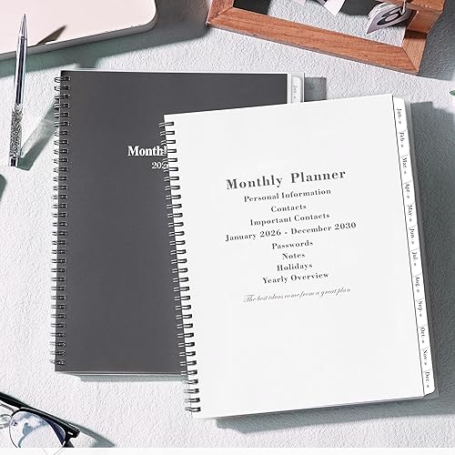 Miniatura 8 de Agenda mensual 2026-2030, enero de 2026 a diciembre de 2030, agenda mensual de 5 años con pestañas y citas de celebridades, 9 x 11 pulgadas, citas