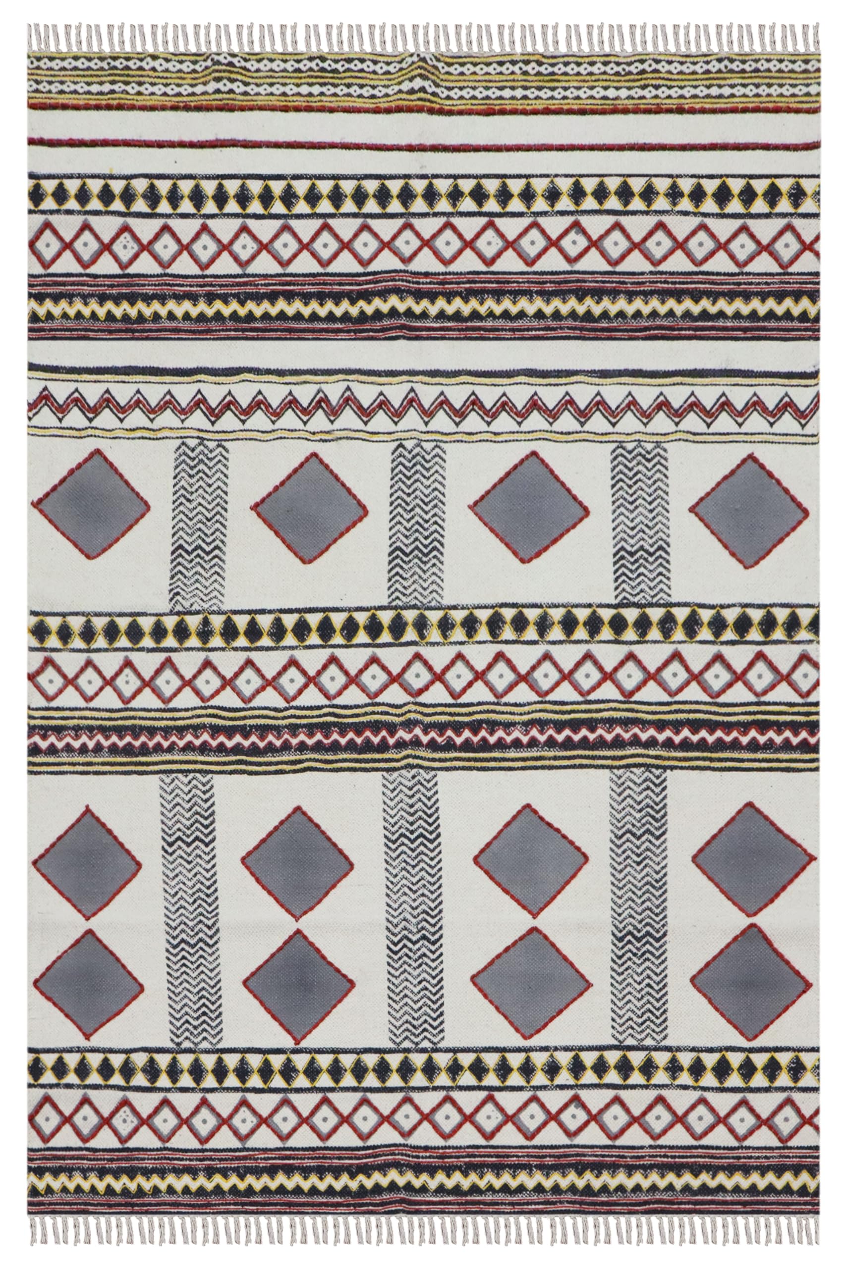 Kelim Teppich, 5 x 50 cm, Boho-Teppich, grau-schwarz, Baumwolle, Dhurrie, marokkanischer Teppich, für drinnen und draußen, Flachgewebe, Teppiche für Zuhause, Foyer, Korridor, Läufer, Hotels,