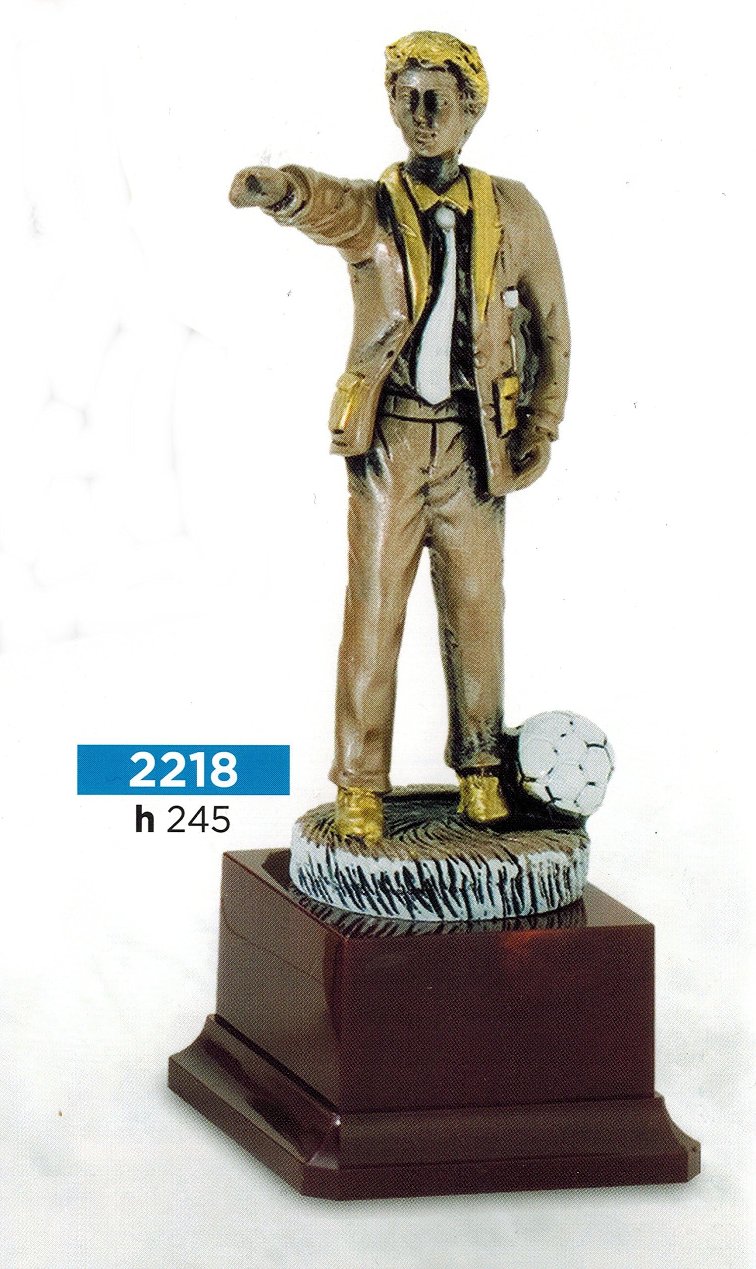 Trophy Football Coach – Coach – With Flask with Engraving Plate – H CM 24.50 – Finished – Made in Italy – Gift Idea