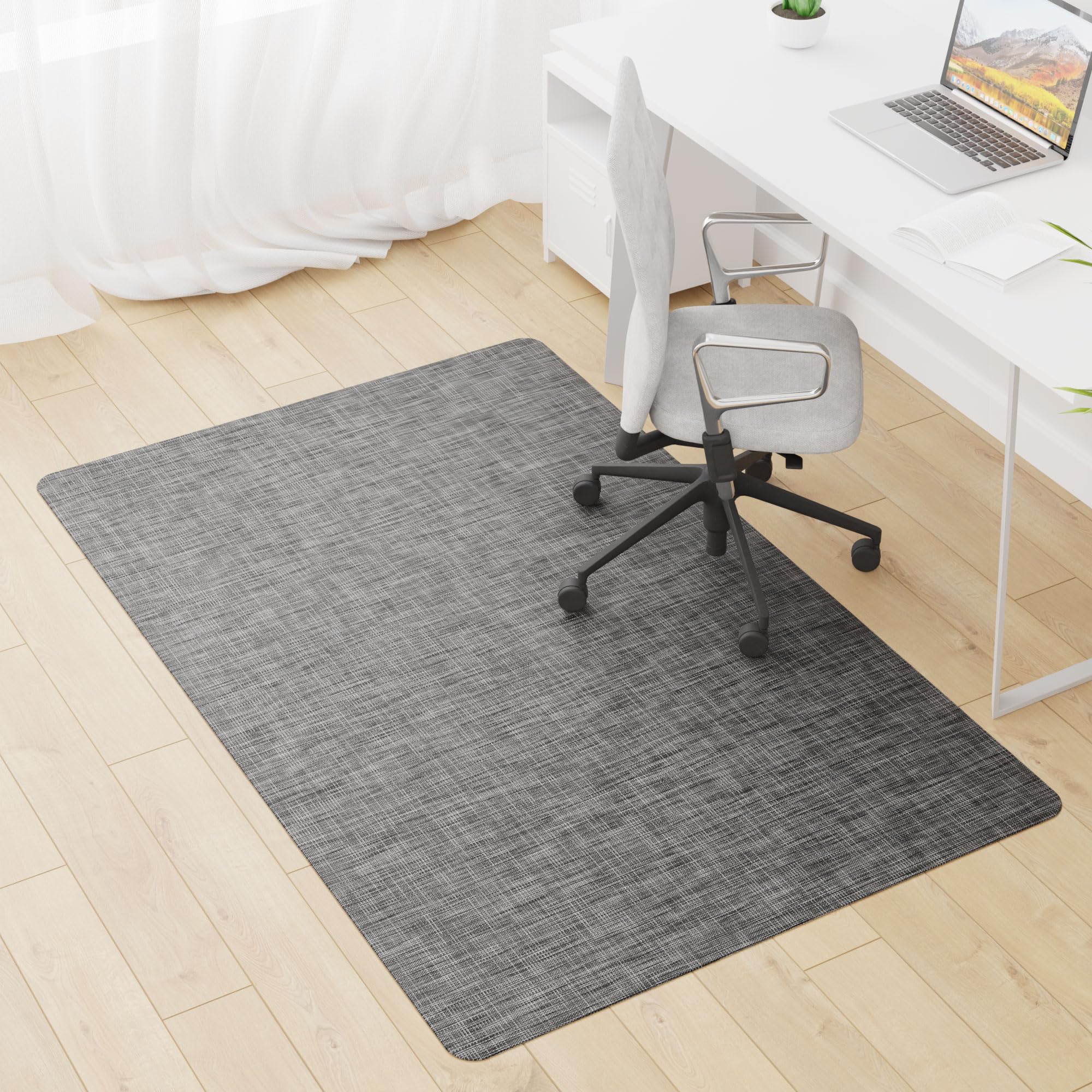 Office Chair Mat for Hardwood Tile Floor 46x60 Computer Chair Mat Non-Curve Anti Slip Hard Floor Protector for
