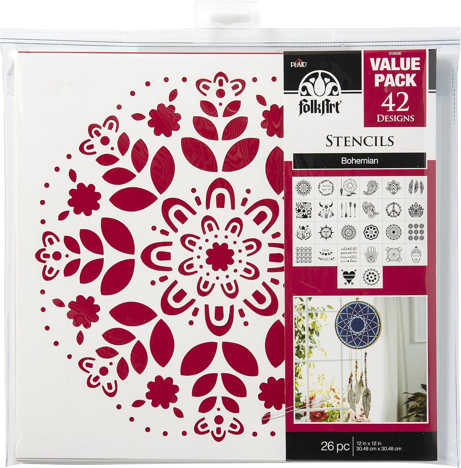 FolkArt Script Monogram Stencils - 26-Pack Paper Stencils For Crafting & Home Decor