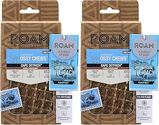 ROAM Pet Treats Ostrich Gizzard Dog Chew – Long Lasting Chews for Dogs, Ostrich Dog Treats (Pack of 2)