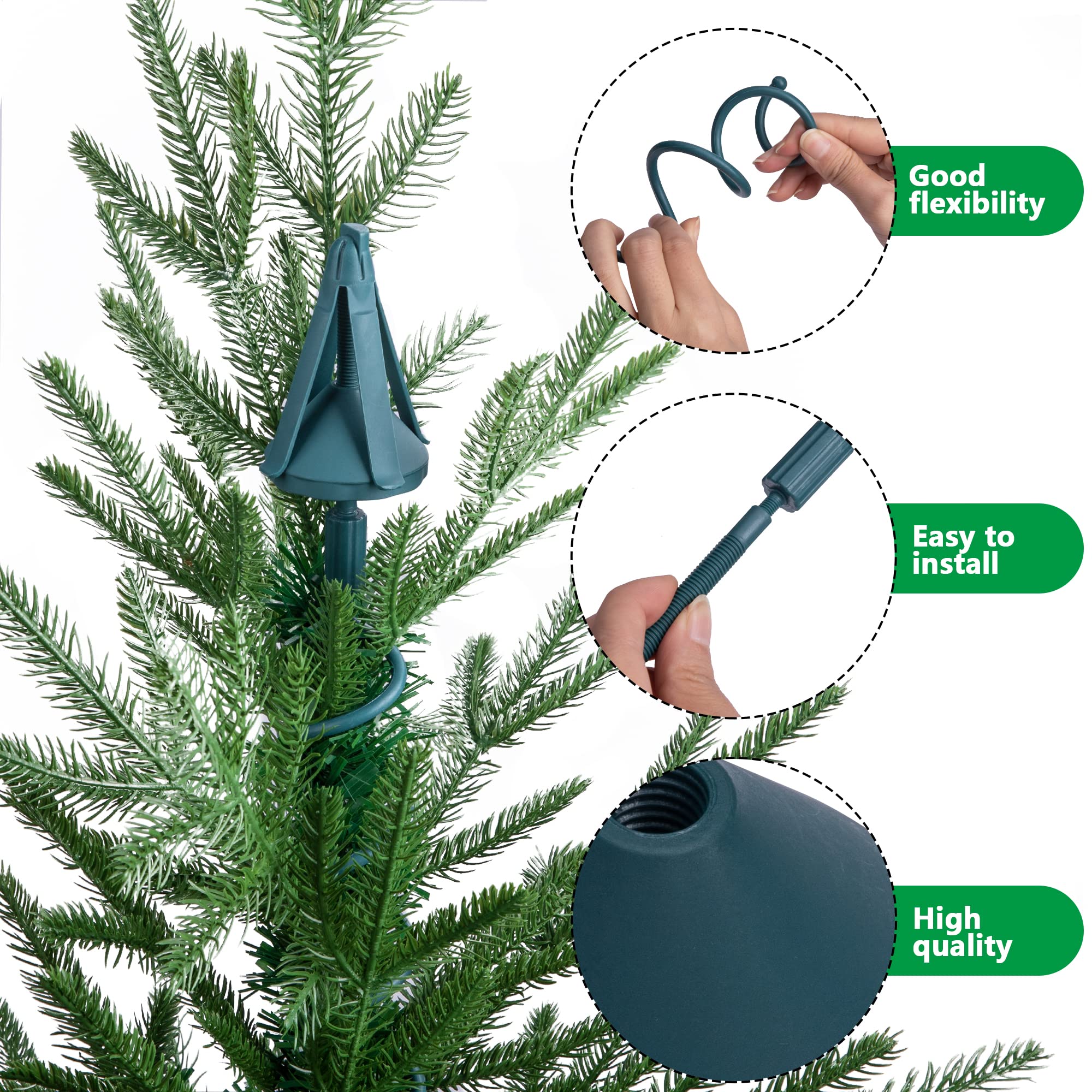 Weihnachtsbaumspitze Halterung Grün - Universeller Drehbarer Baumspitzenhalter (34cm)