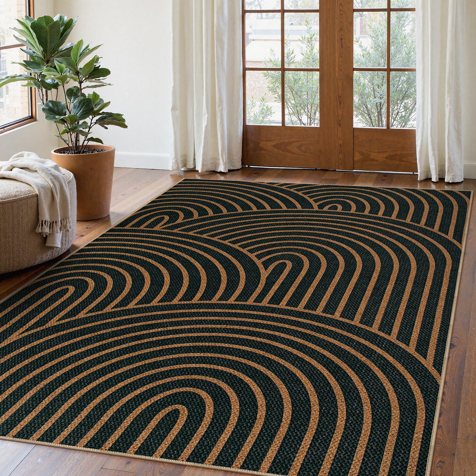 Tangsoo Jute Teppich 4x6 Fuß - Waschbarer Outdoor & Indoor Teppich Für Terrasse & Wohnbereich