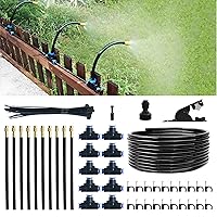 Vista 1 de Kit de sistema de riego por goteo ajustable de 360°, sistema automático de riego de jardín de 32.8 pies con 10 boquillas de cobre, sistema de riego