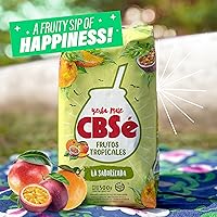 Vista 5 de CBSe Yerba Mate - Frutas tropicales - 500 g (1.1 lb) Té de hierbas de hojas sueltas - Yerba argentina con sabor a fruta natural