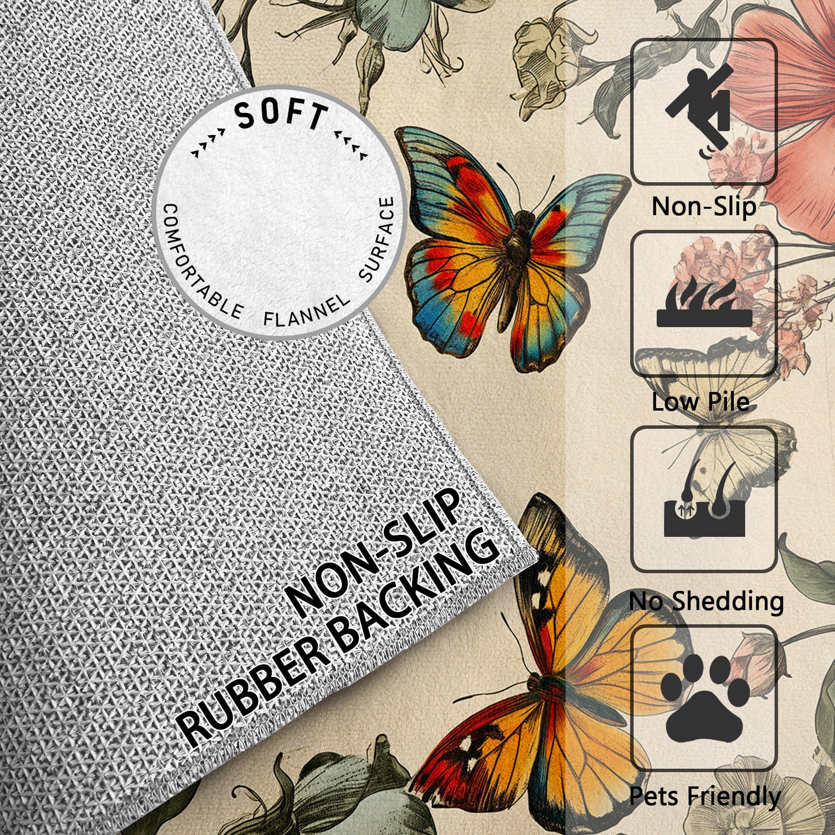 Tapis Chambre Enfant SherAvant Butterfly Rugs For Girls Bedroom
