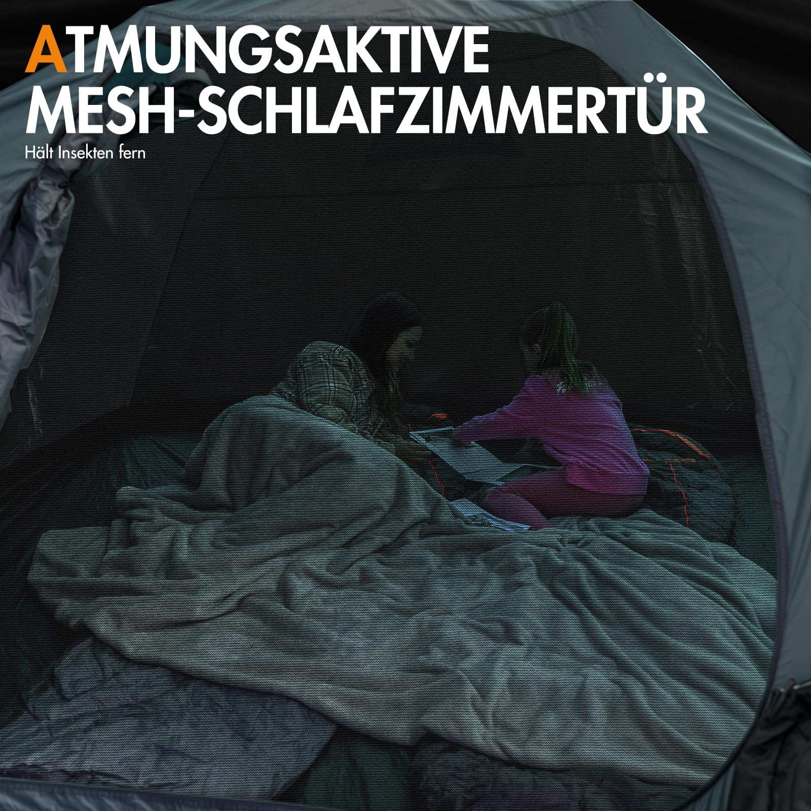 PORTAL Blackout Zelt 3-4 Perosonen mit Vorzelt Camping Kuppelzelt 4000mm wasserdicht Familienzelt Festivalzelt Outdoor für Camping Reise