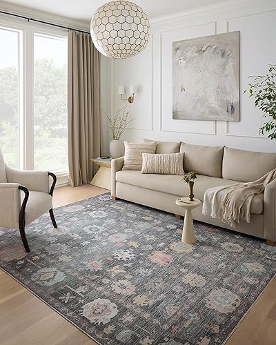 Vista 43 de Loloi II Elysium - Alfombra de pasillo color plata/multi de 2'-6" x 7'-6" Plateado y multicolor,Carbón / Multi,Mezclilla/Multi,Grafito/Multi,Multi