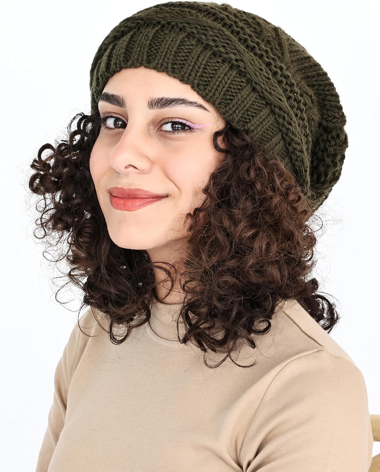 Lilax Knit Slouchy Oversized Soft Warm Winter Beanie Hat - Image 2