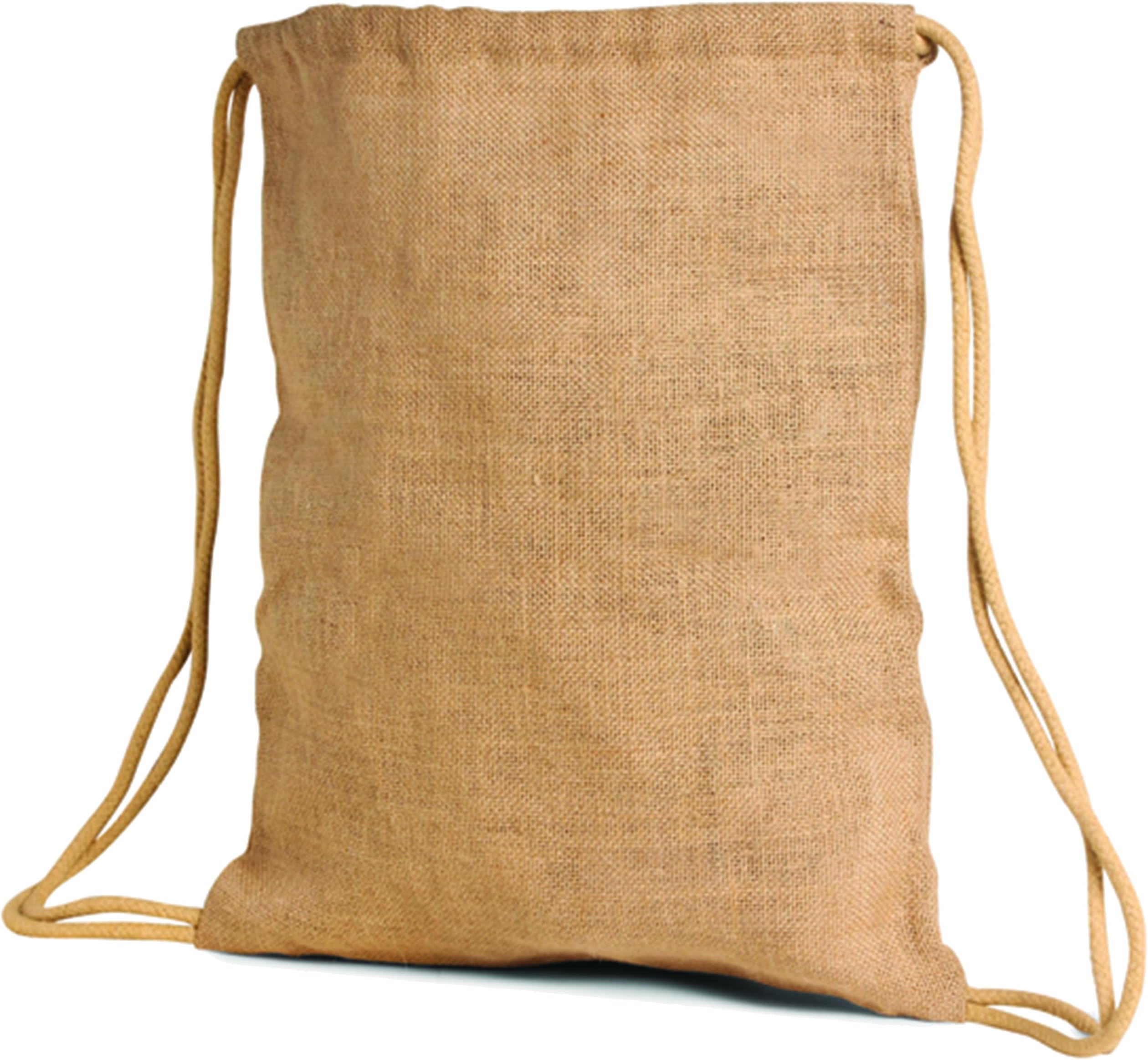 Pack of 2-Unlaminated Natural Jute Burlap Large Drawstring Bag size 14"W x 17.5"H CarryGreen Bags
