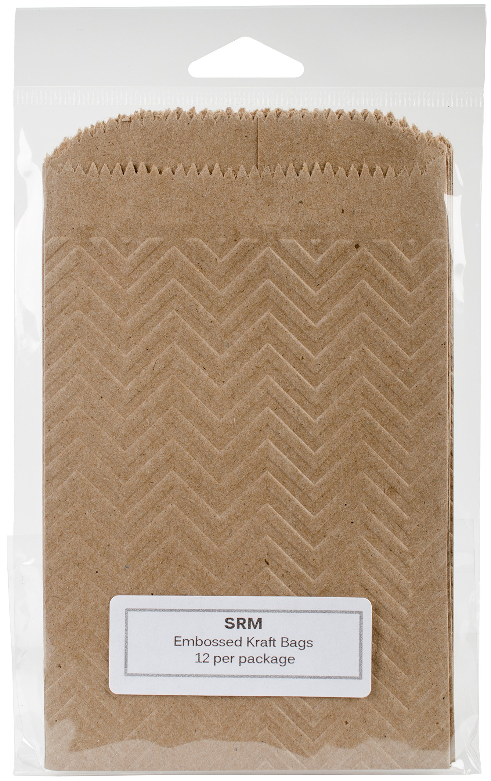 SRM Press Embossed Kraft Bags, 12.7 x 20.32 x 0.43 cm, Multi-Colour