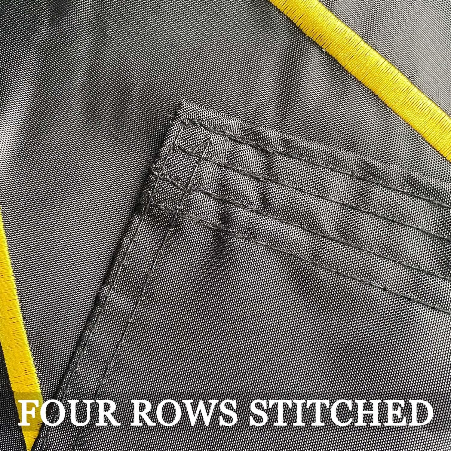 Black US Army Flag Embroidered 3x5 Double Sided- 3Ply Heavy Duty 300D Nylon(All Weather)- Military Flag USA Army Flag-2 Brass Grommets & 4 Rows Stitched