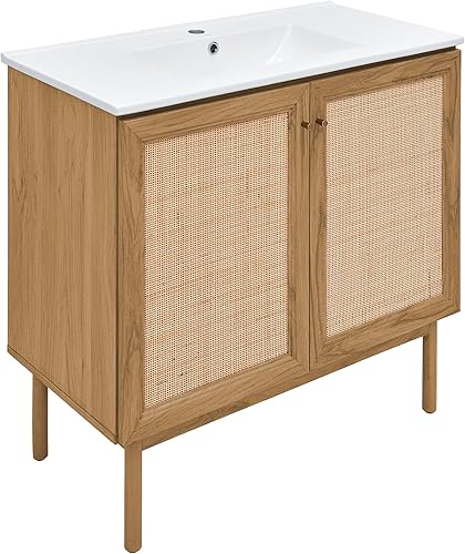 Vista 522 de Swiss Madison Classe - Lavabo de baño de roble de 24 pulgadas incluido