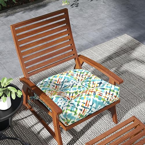 Miniatura 5 de Melody Elephant Cojines de mimbre para sillas de patio, para todo tipo de clima, para exteriores, paquete de 2, 19 x 19 x 5 pulgadas, cojines de