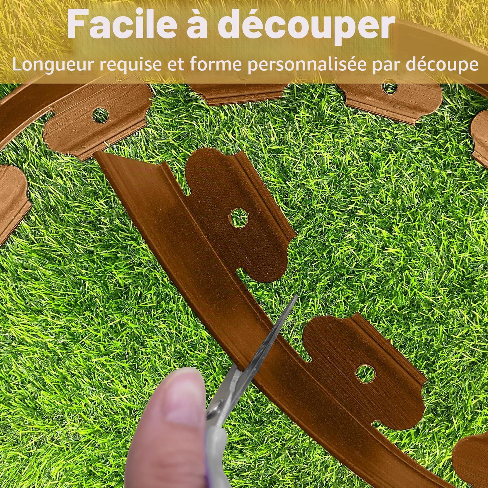 Bordure de Jardin Flexible 10 mètres Hauteur 10cm Bordure Jardin Exterieur avec 30 Piquets d’ancrage (Marron)
