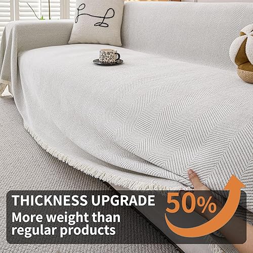 Miniatura 5 de HAOMAIJIA Funda de sofá antideslizante para sofá de 3 cojines, fundas de sofá seccionales lavables para perros y mascotas, protector de muebles para