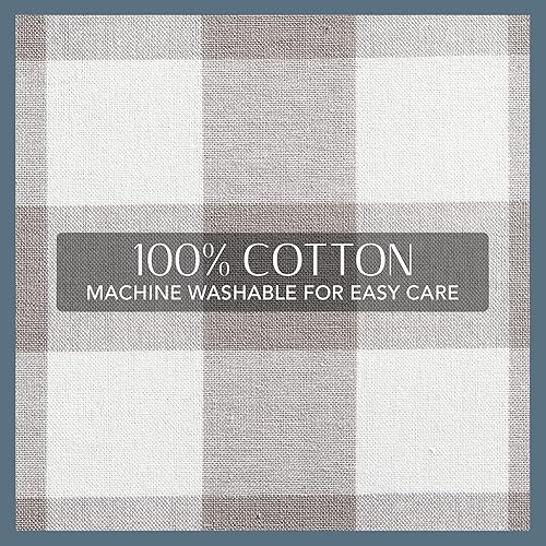 Miniatura 4 de Elrene Home Fashions Farmhouse Living Buffalo-Check Juego de cortinas de dos niveles para baño o cocina, 30" x 24" (Juego de 2 niveles), GrisBlanco