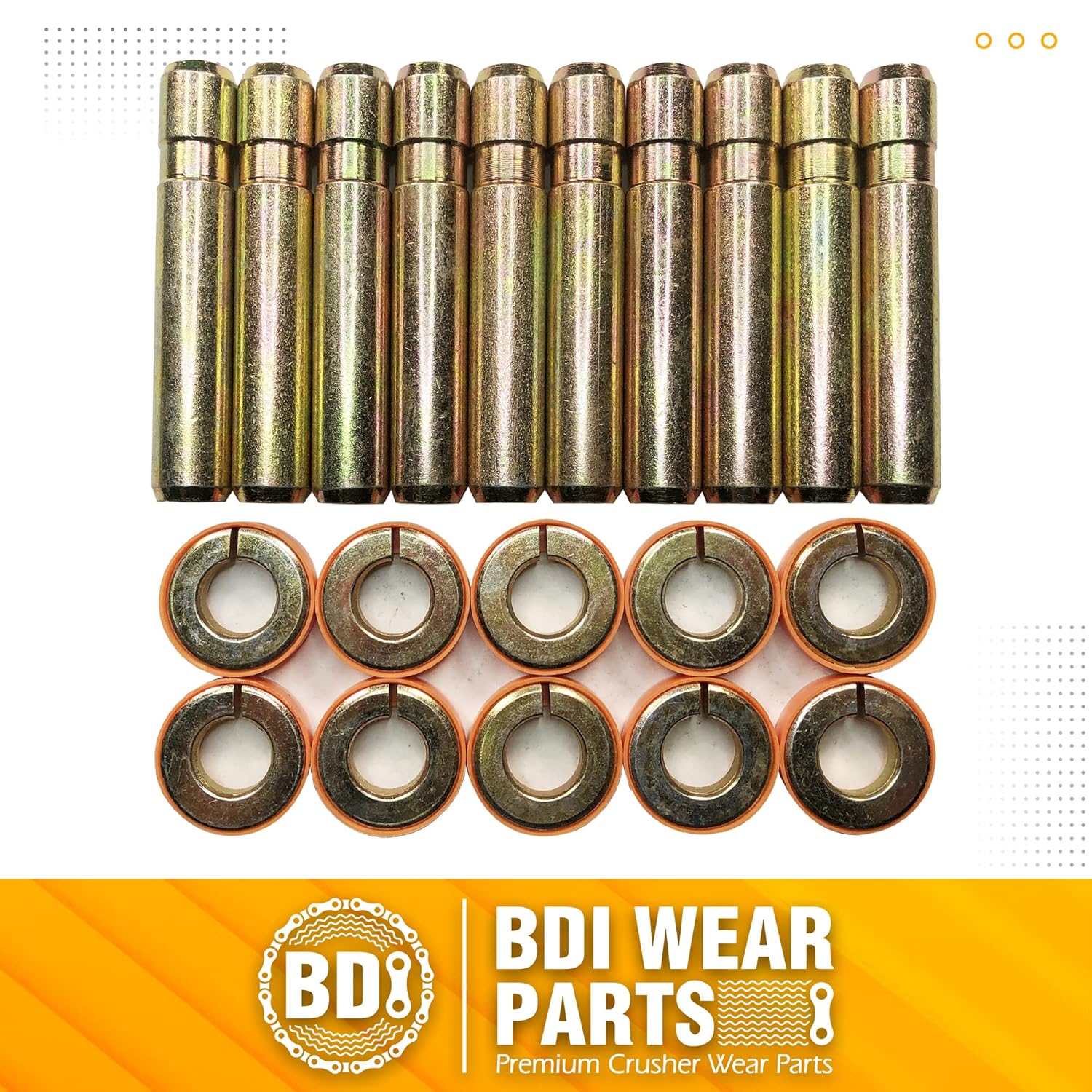 BDI Wear Parts Bucket Teeth Pins 8E6358 and 8E6359 Retainers Fits Cat J350 Caterpillar Style 1U3351 1U3352 Series Tooth - 10 PK