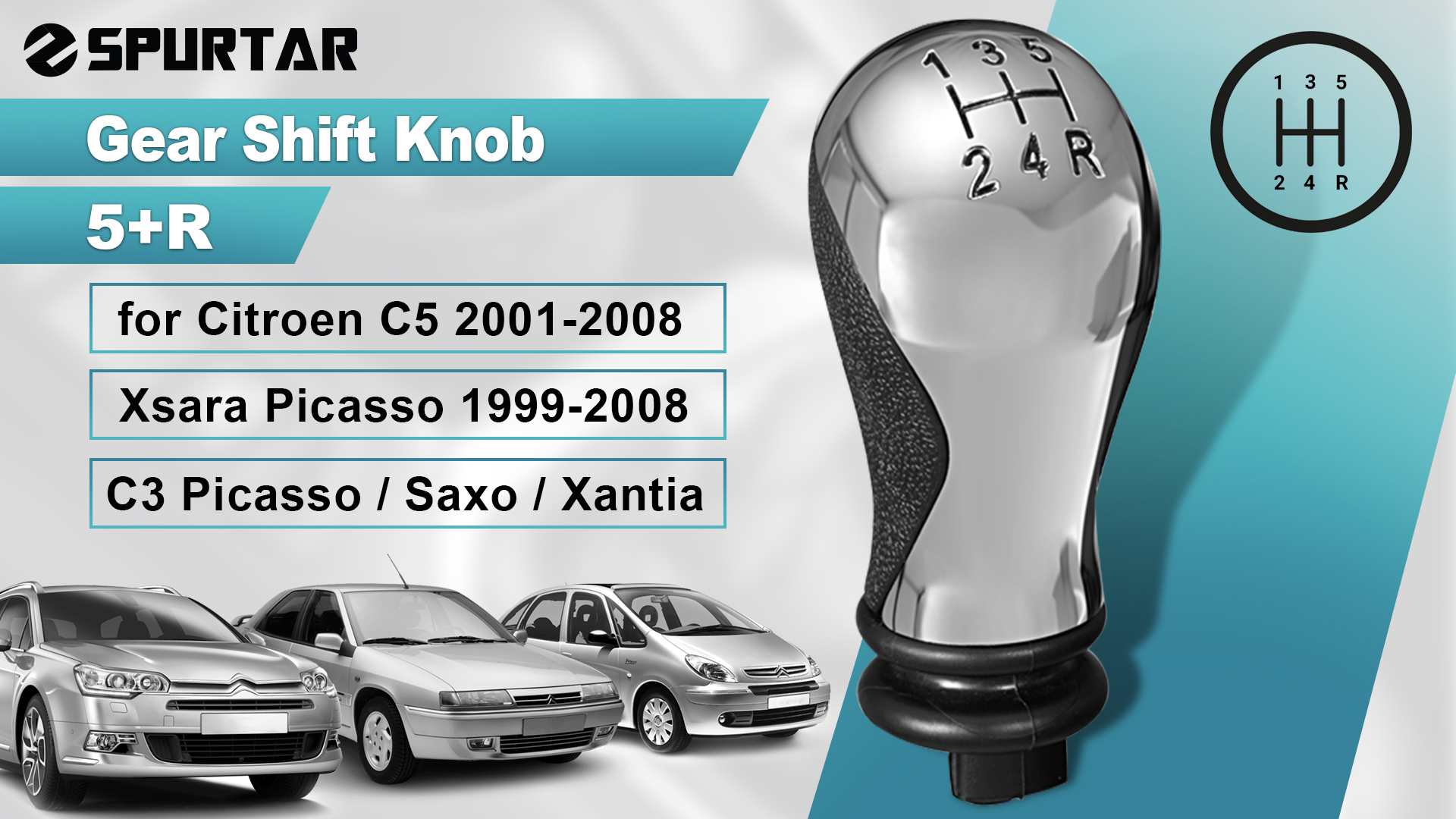 Pomello Leva Del Cambio Per Citroen C3 C4 C5 Xsara 5 Marce - Foto 4