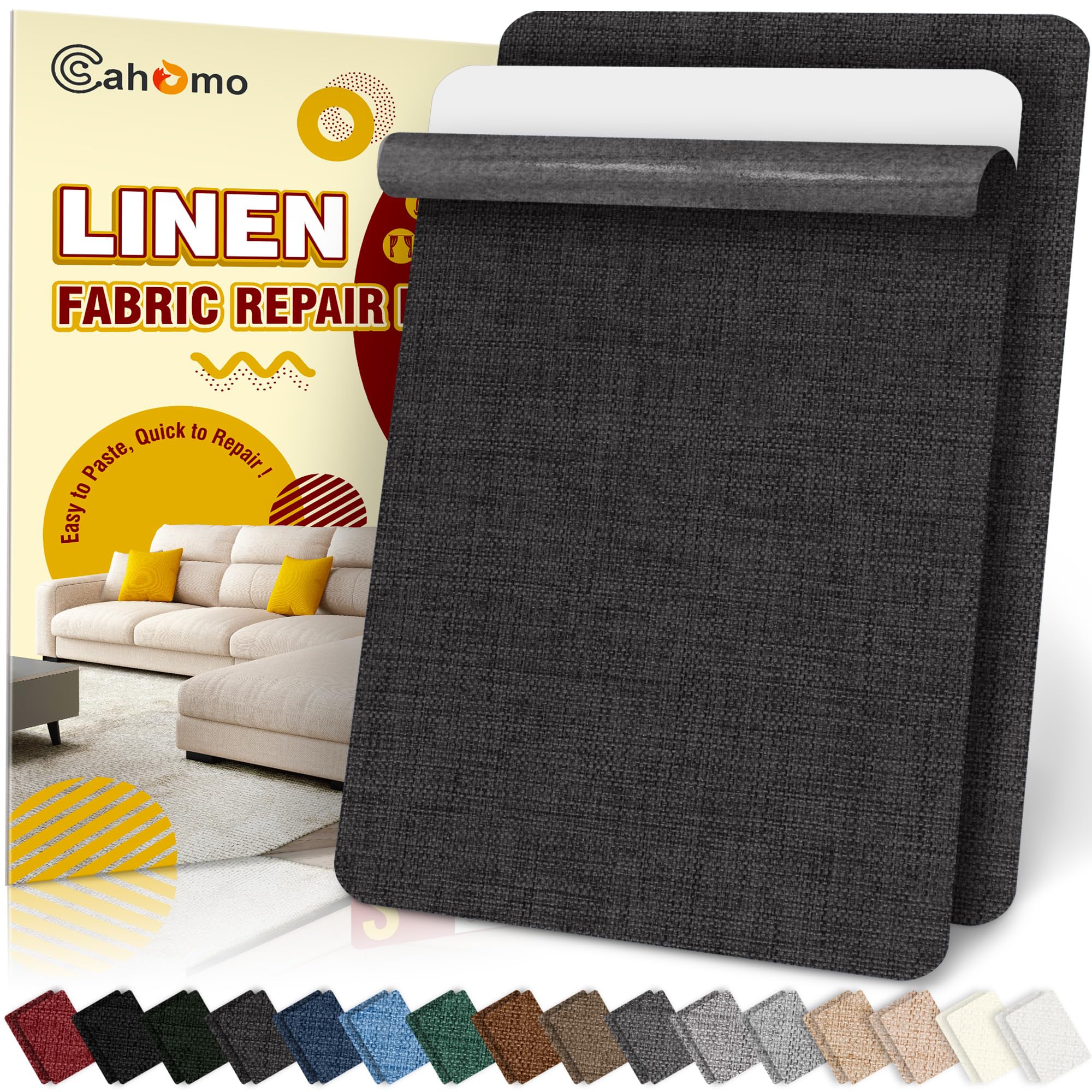 Flicken Selbstklebend Stoff, Cahomo Leinenstoff Patches Selbstklebend, Leinen Reparatur Patches für Sofa, Autositze, Bootssitze, Bürostuhl, Vorhang