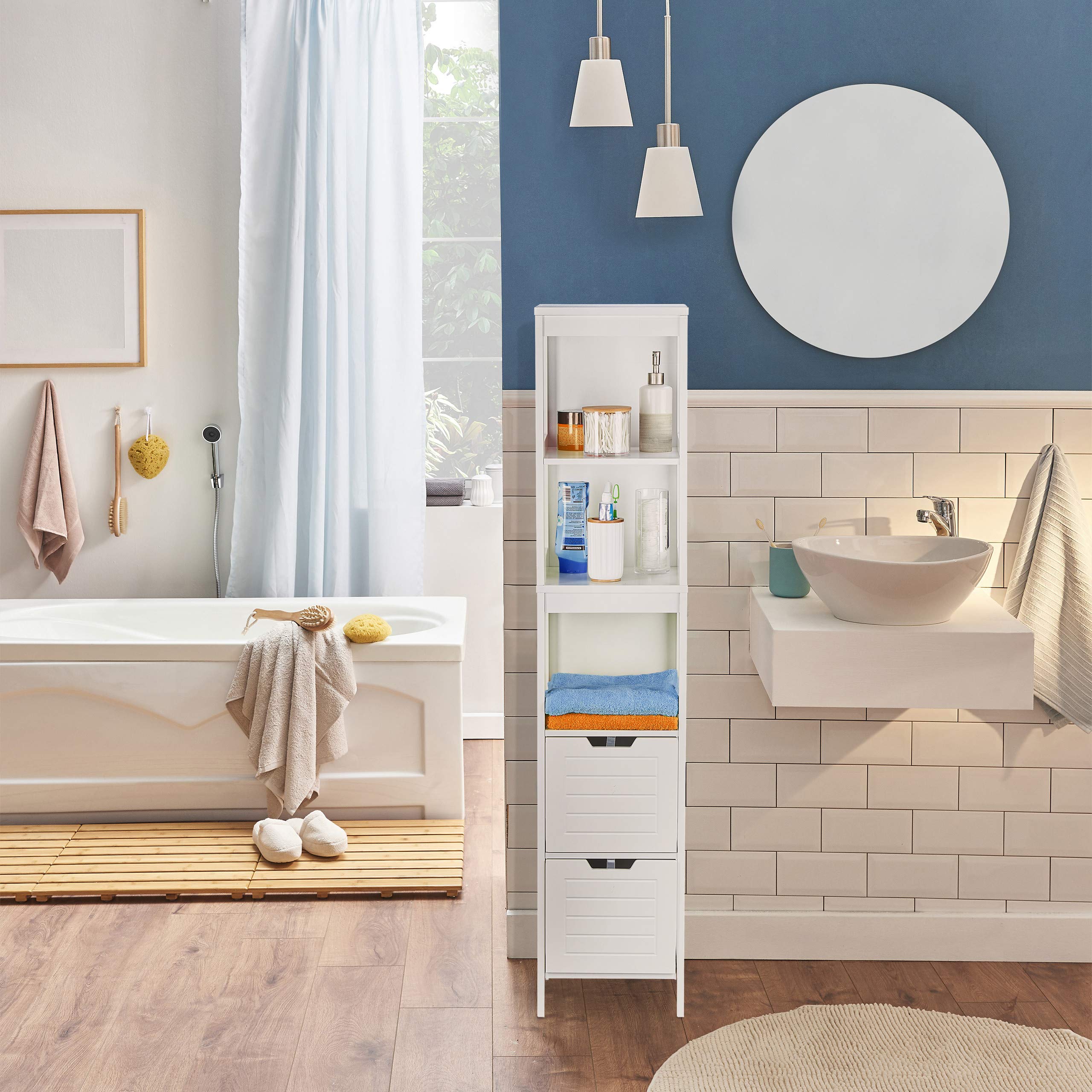 Allibert Hoge Badkamerkast Solita 30cm - Wit Mat - Met 2 Deuren - 30x172x30cm Allibert Hoge Badkamerkast Solita 30cm - Wit Mat - Met 2 Deuren - 30x172x30cm