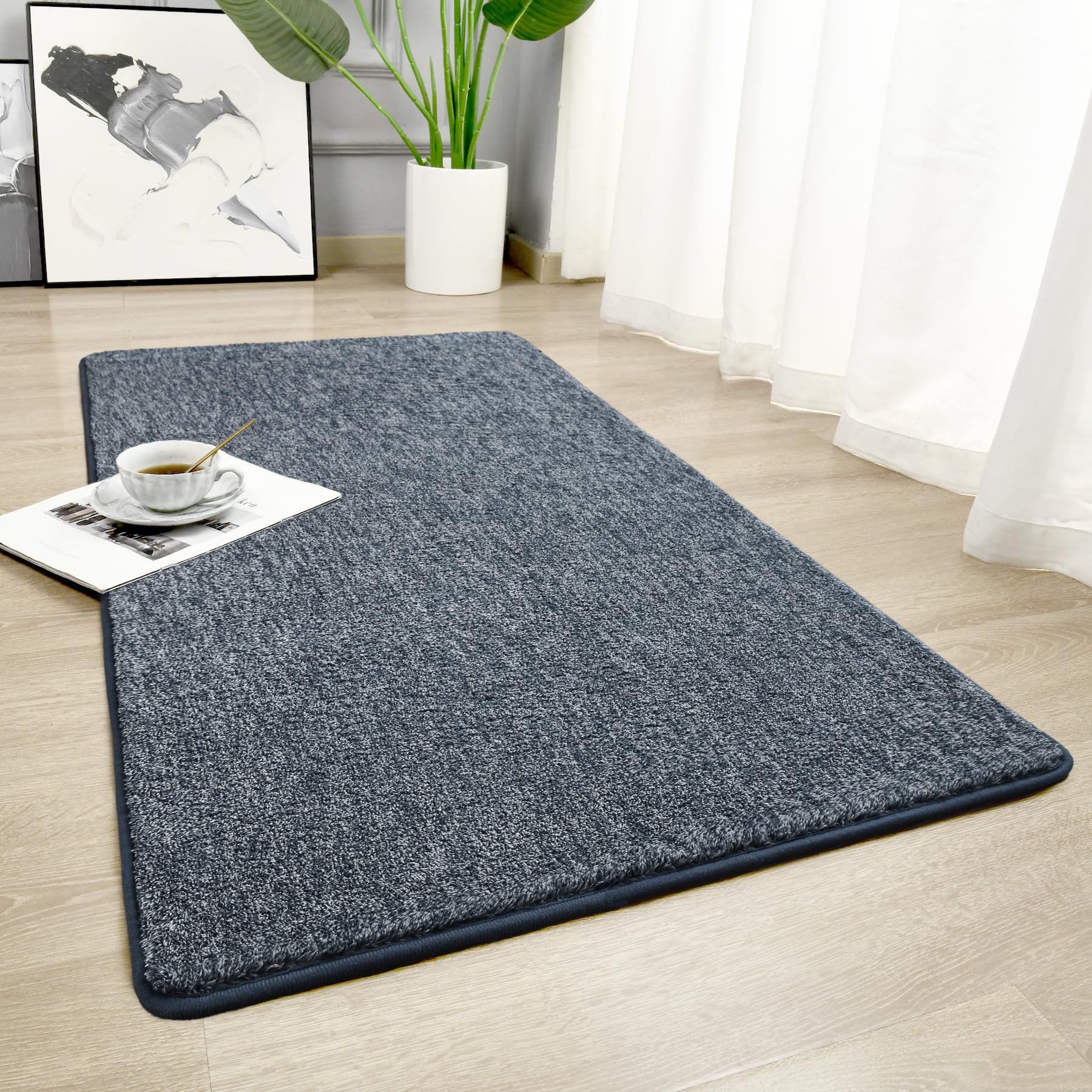 Chicrug Modern 2x4 Runner Rugs for Bedroom Living Room, Memory Foam Low-Pile Hallway Carpet Runner Rug for Entryway Kitchen, Throw Small Kids Rug for