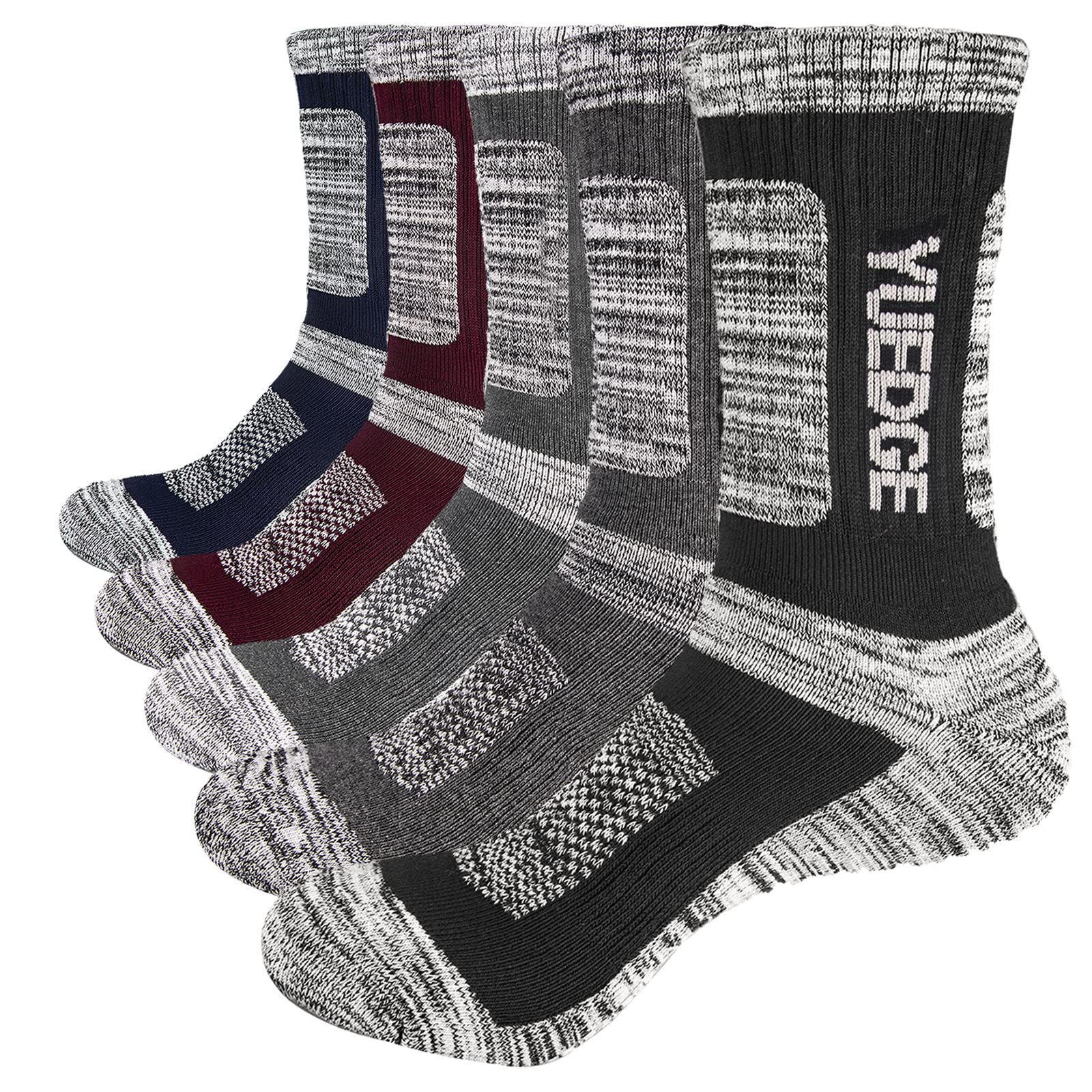 Buy YUEDGE Mens Athletic Sports Socks Cushioned Hiking Walking Socks