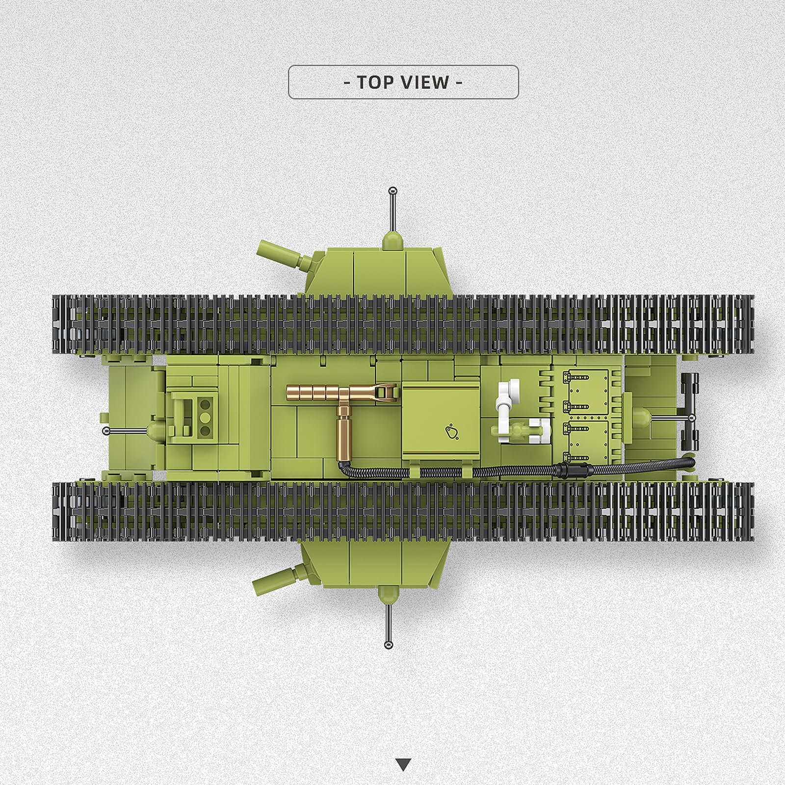 MK.V Heavy Tank Building Set for Adults, 900 PCS WW1 Military British Collectible Tank Bricks Model, 1:35 Scale Army Vehicle Toy, Gift for Military Fans & History Lovers