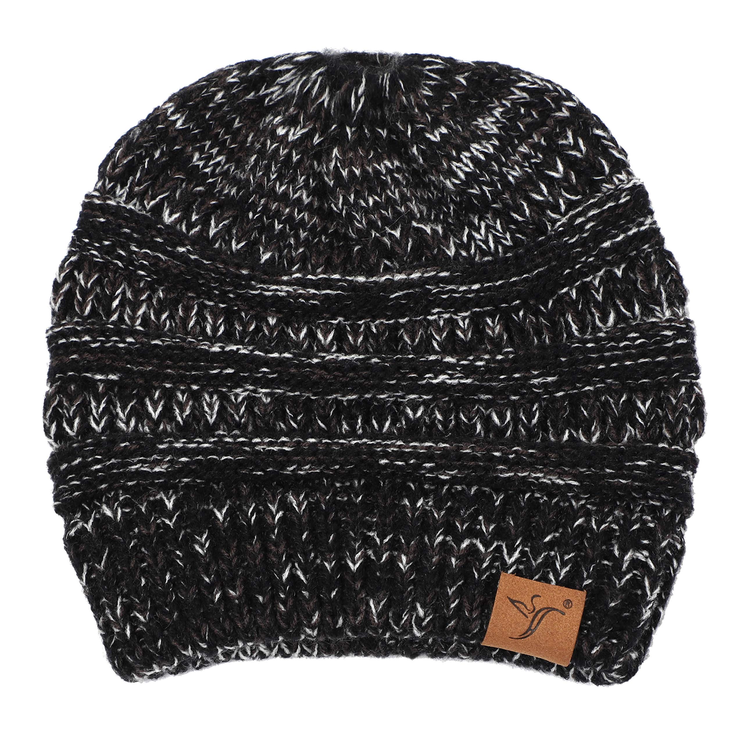 soul young Women's Acrylic Beanie Hat (Black_Free Size) 2