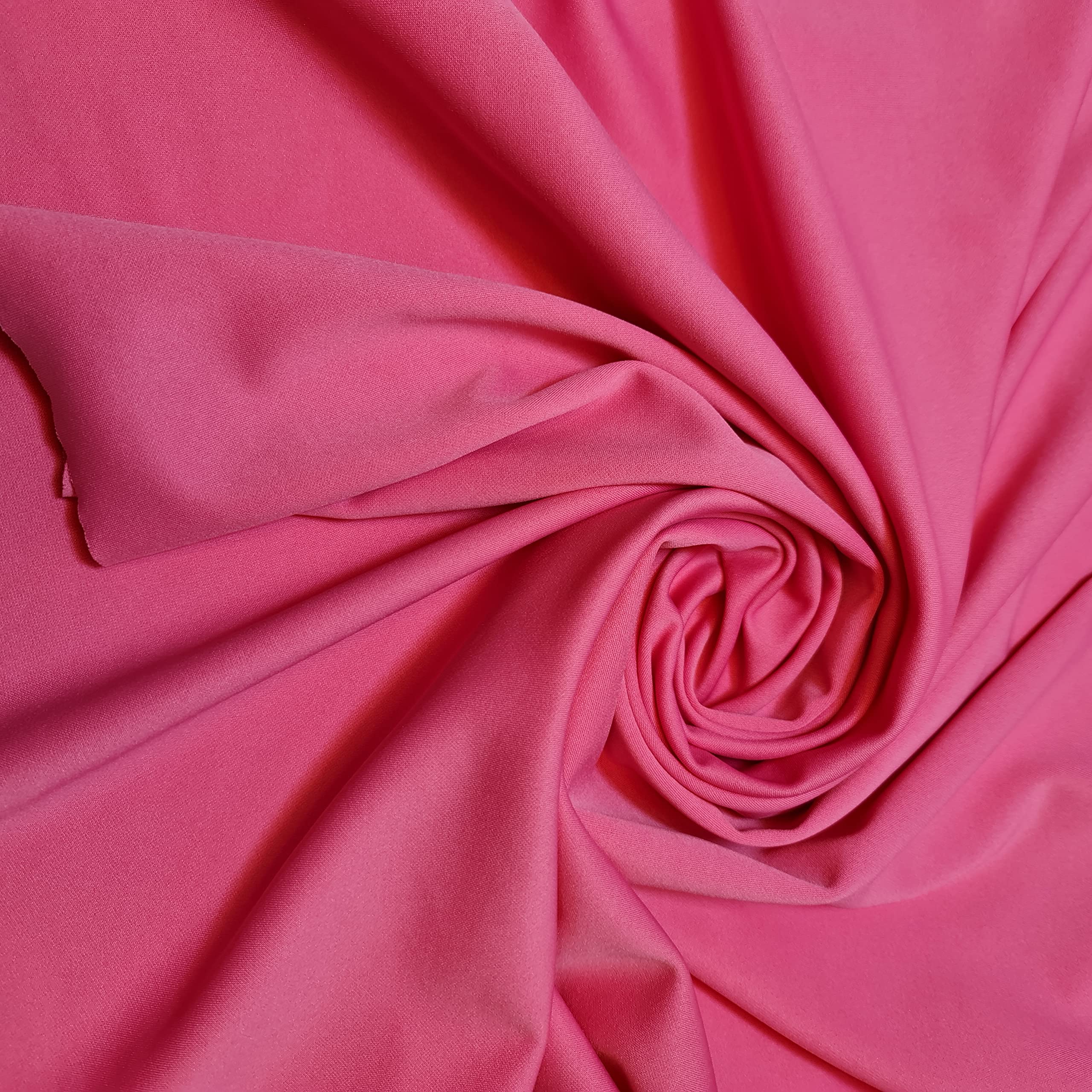 Scuba Crepe Breathable Superior Quality Stretch Wet Suit Dress Fabric 140cm Wide (2 Meter, Candy Pink)