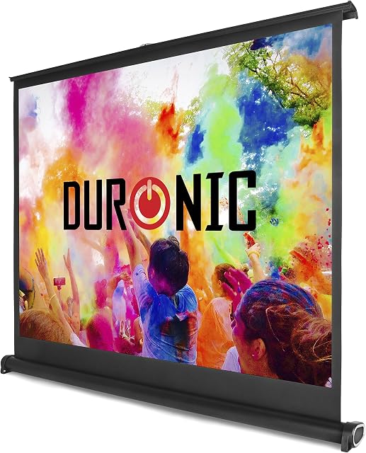 Duronic DPS50/43 Portable Desktop 50" Projection Screen For | School | Theatre | Cinema | Home Desk Projector Matte White Screen (Size: 102 X 76cm) 4K / 8K Ultra HDR 3D Ready (4:3)