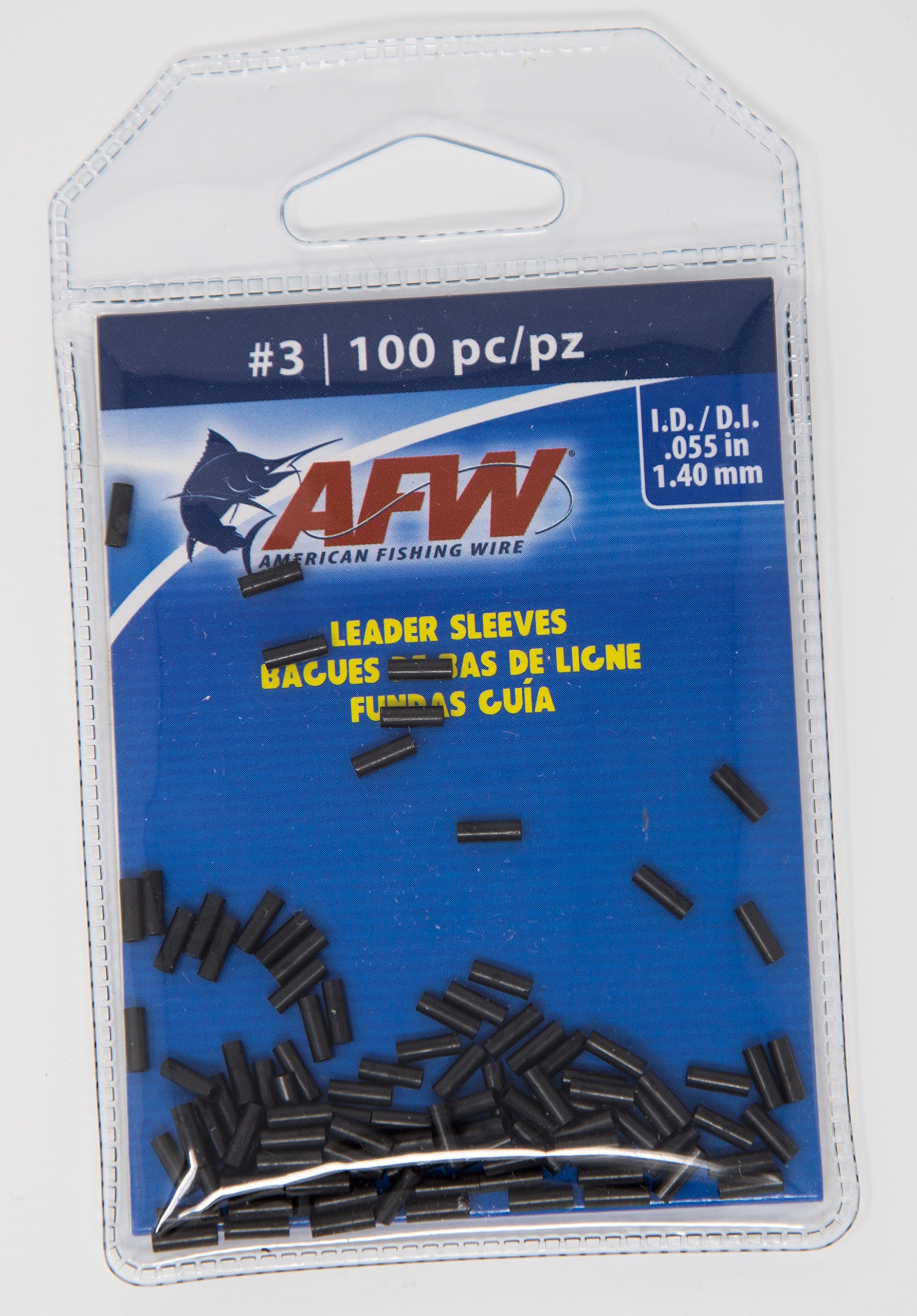 AFWAmerican Fishing Wire Single Barrel Copper Crimp Sleeves Leader Size 3 100pc