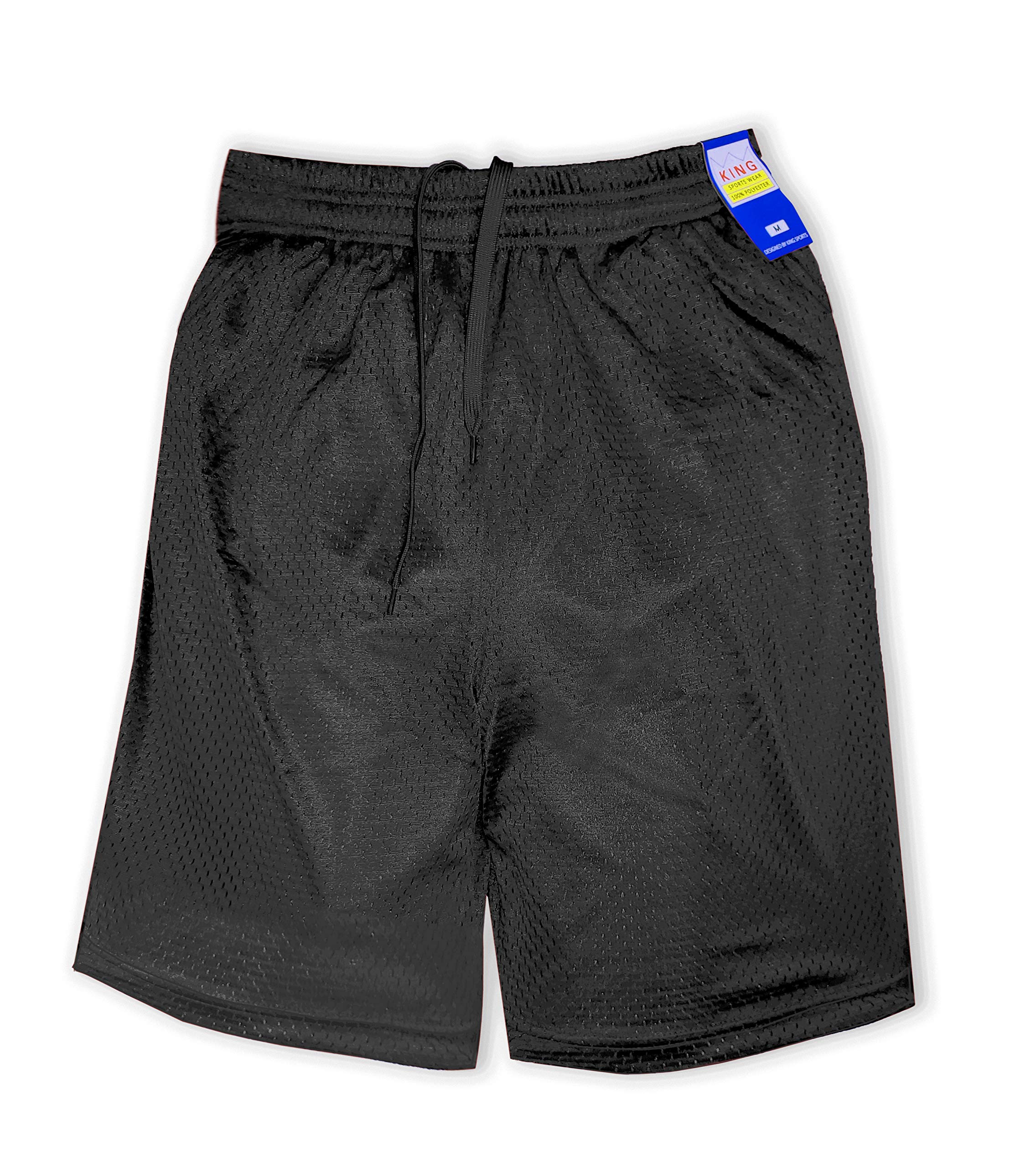 Men's Mesh Basketball Shorts with 2 Side Pockets, Single & 3 Pack, S - 5XL