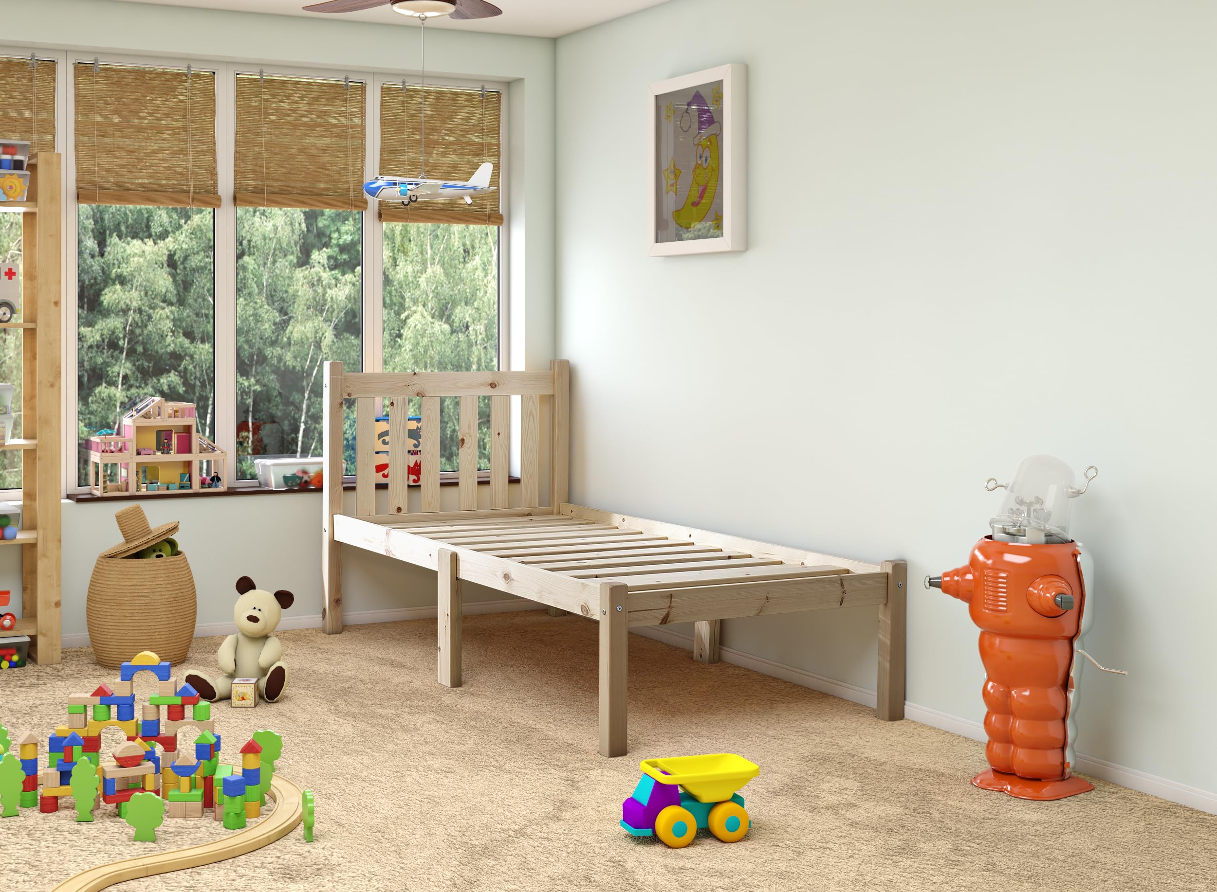 STRICTLY BEDS&BUNKS Brutus Heavy Duty Pine Bed Frame (Small Single)