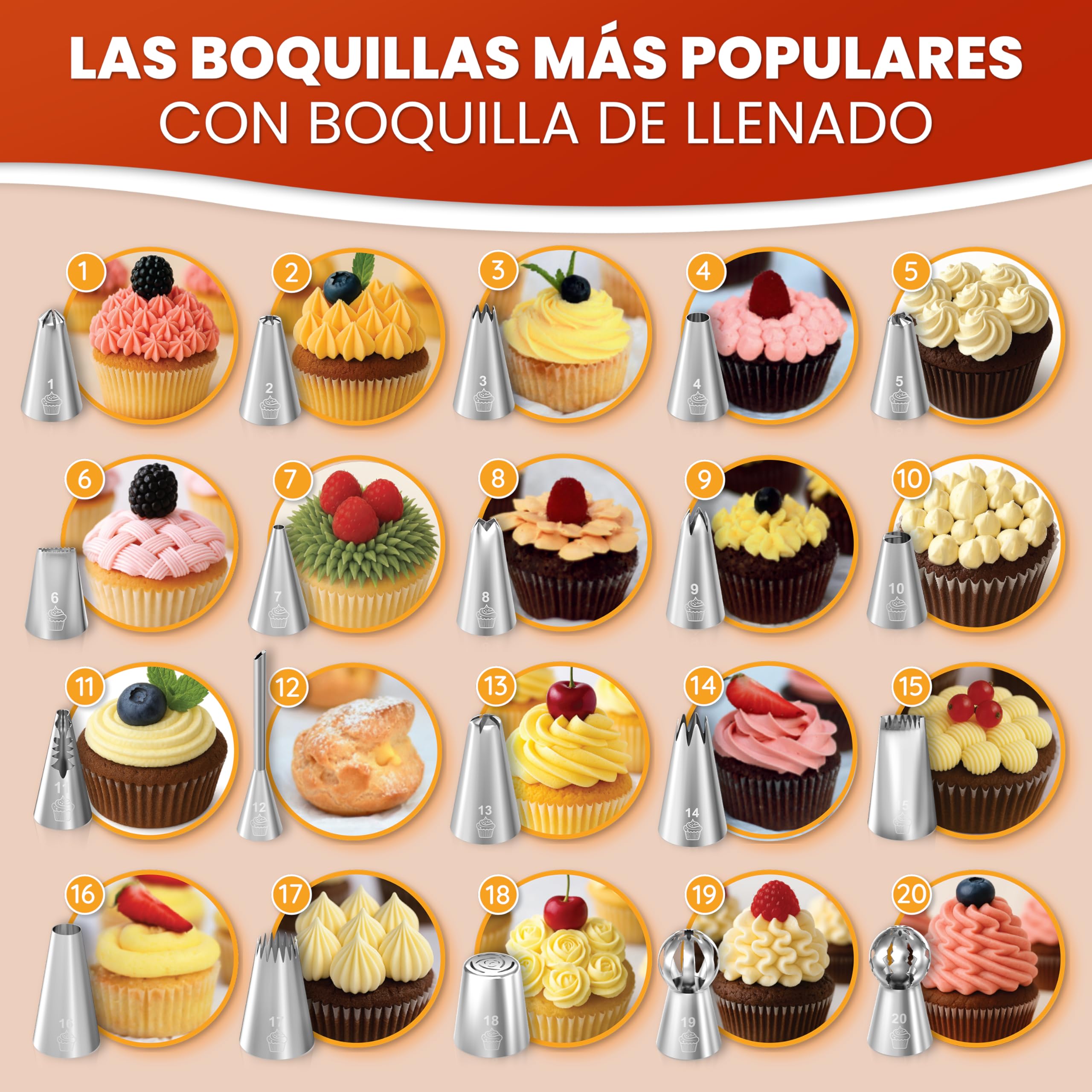 Kit Repostería y Pastelería 61 Piezas - Plato Giratorio Tartas Boquillas Acero Inoxidable Manga Pastelera Espátulas Utensilios