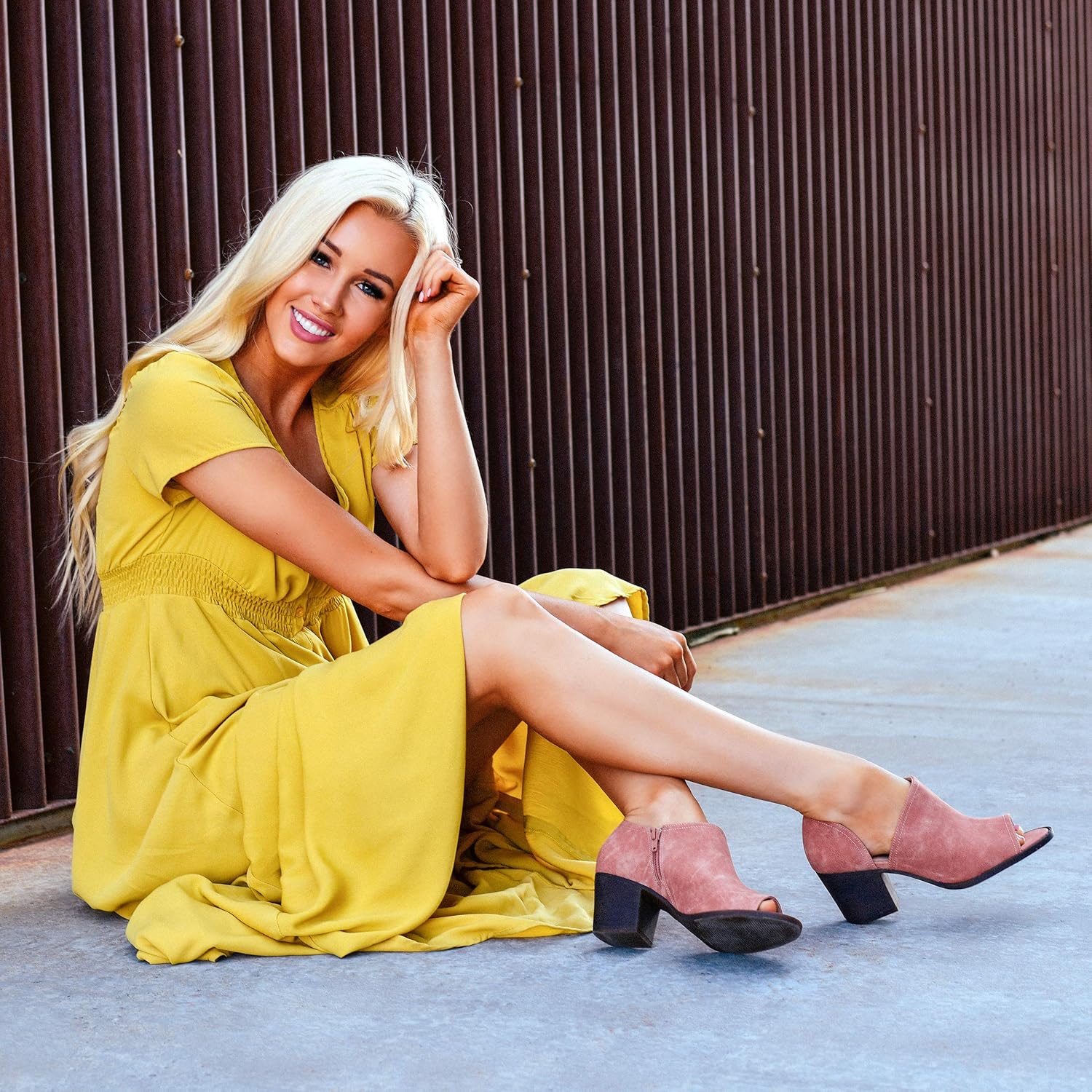 Brinley Co. Womens D'orsay Peep Toe Bootie