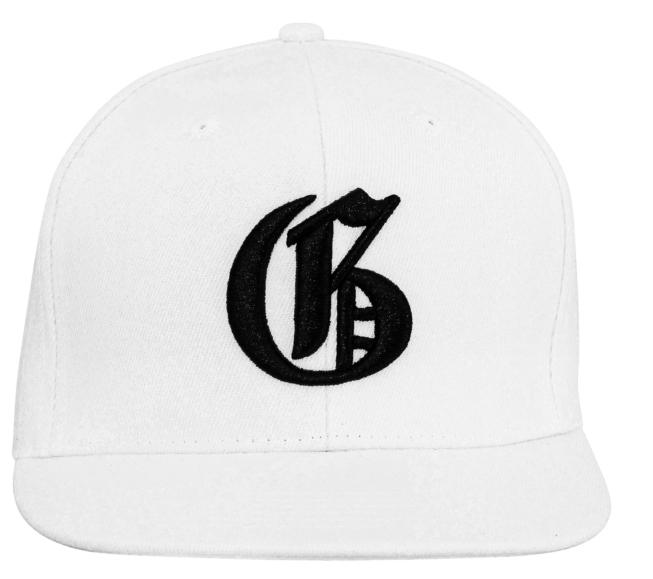 4sold4sold White Snapback Hat with Raised 3D Black Embroidery Letter Baseball Cap Hip-Hop Cap Hat Headwear