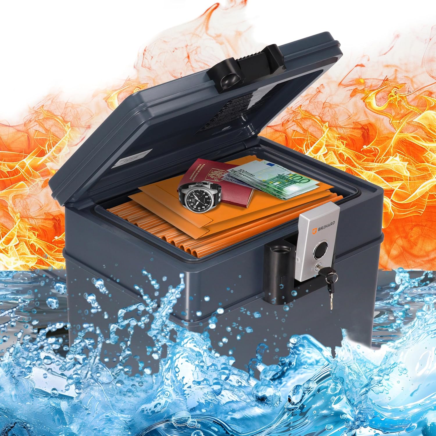 Brihard Certified Portable Fire Chest 2037 A4 XXL – Fireproof ...