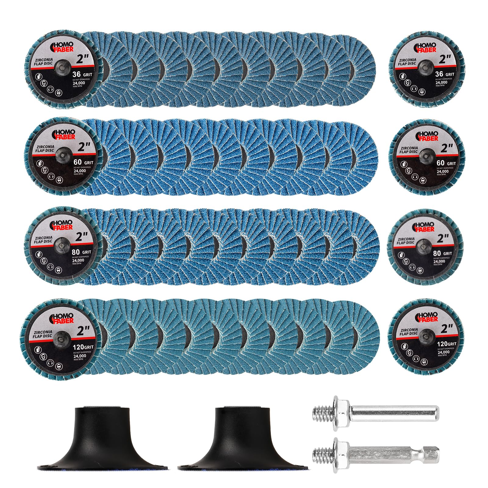 HOMO FABER Flap Discs - 50 Pcs for Die Grinder -1