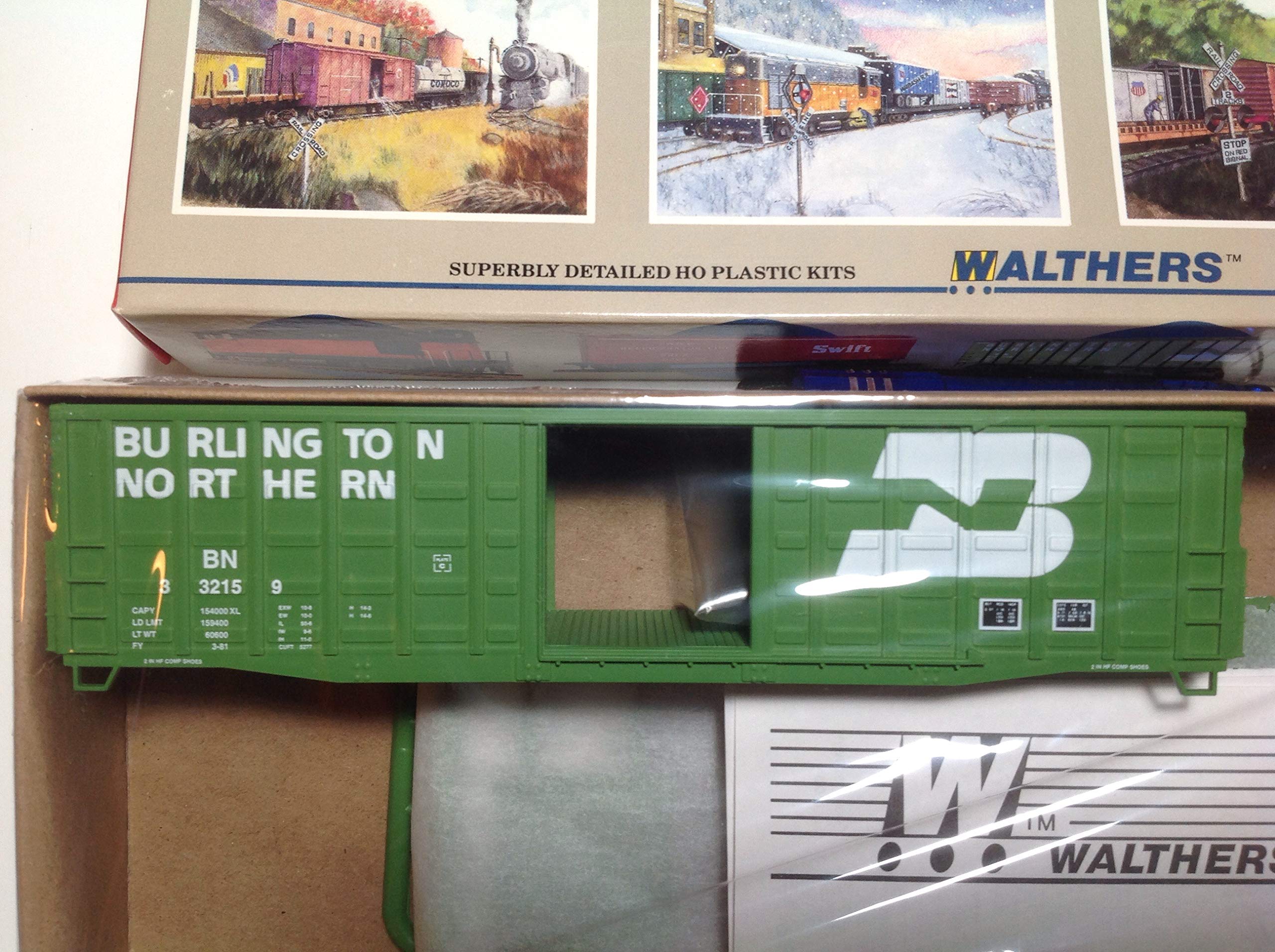Walthers HO Scale Burlington Northern BN #332159 50' Waffle Box Car