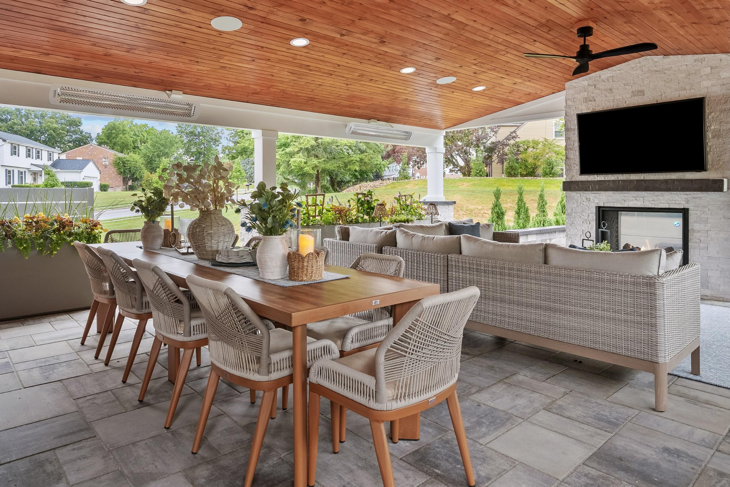 PURPLE LEAF 9 Pieces Patio Dining Set with Cushion and Backrest, Deep Teak
