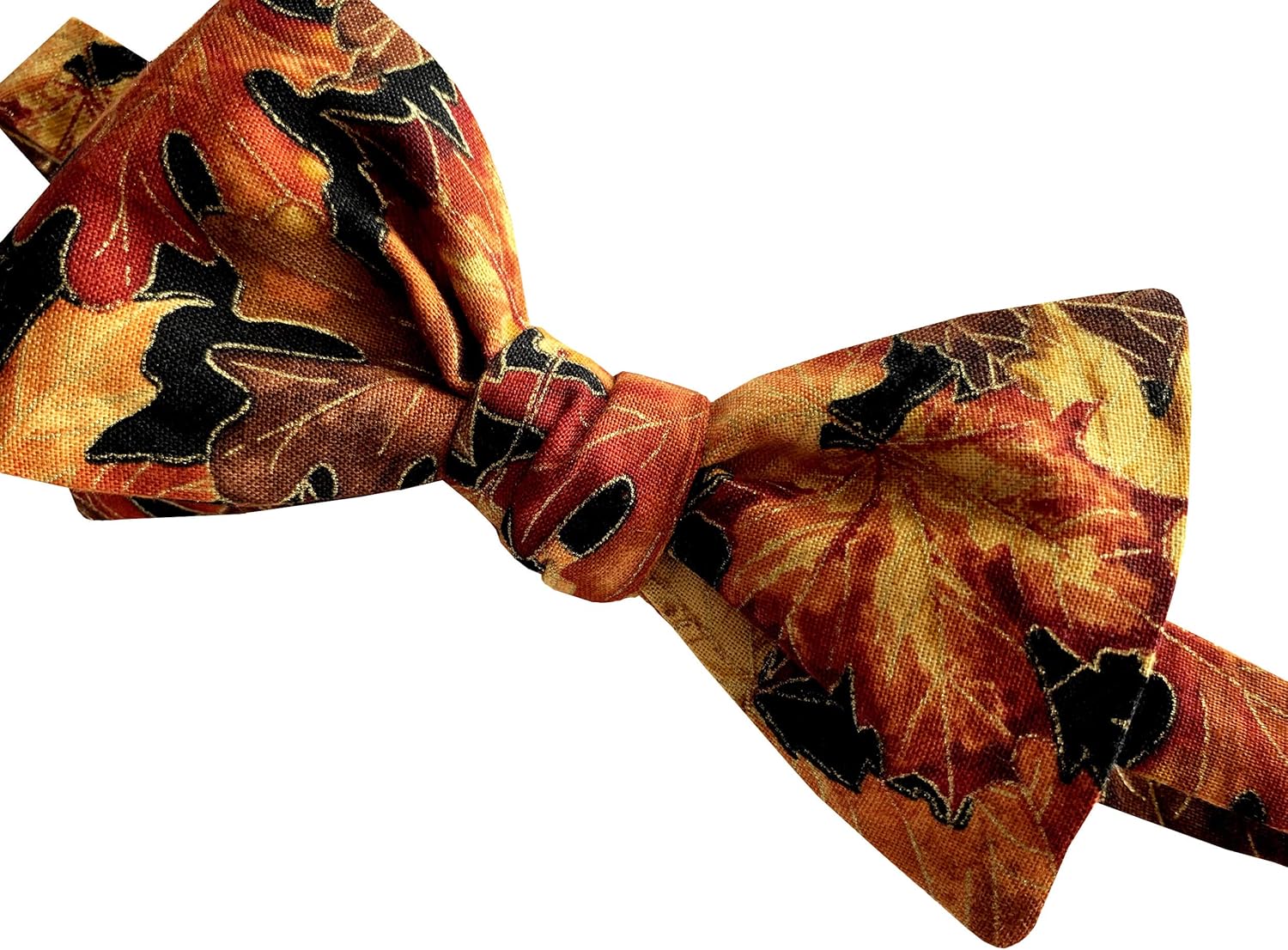 Mens Self-tie Bow Tie Autumn Leaves, Fall Pumpkins, and Halloween Spider Webs