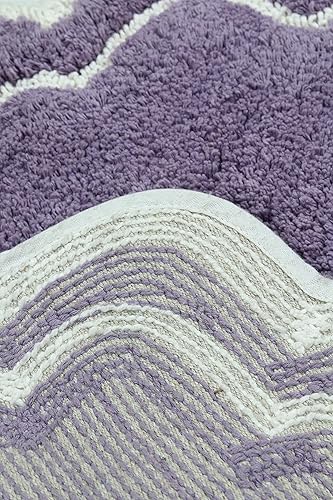 Miniatura 8 de Home Weavers Allure Collection - Tapete de contorno en forma de U, extra grueso, antideslizante para baño, 100% algodón suave, absorbente de agua,