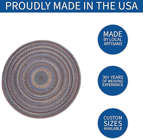 Miniatura 3 de Tapete reversible de lana, texturizado, grueso, trenzado. , Lana, Azul (Blue Dragon)