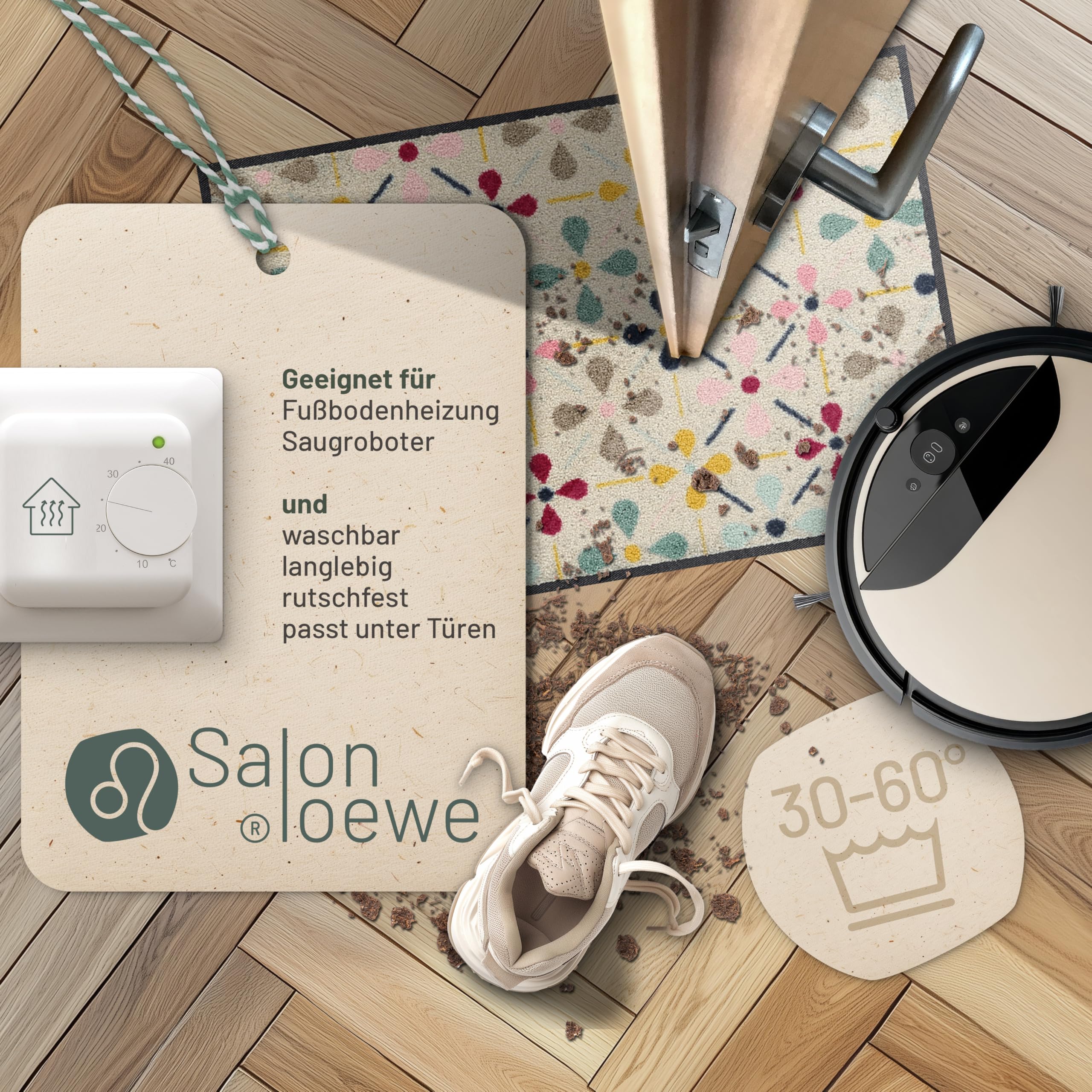 Salonloewe Fussmatte Riki I Schmutzfangmatte & Fußabtreter für Innen 50 x 75 cm